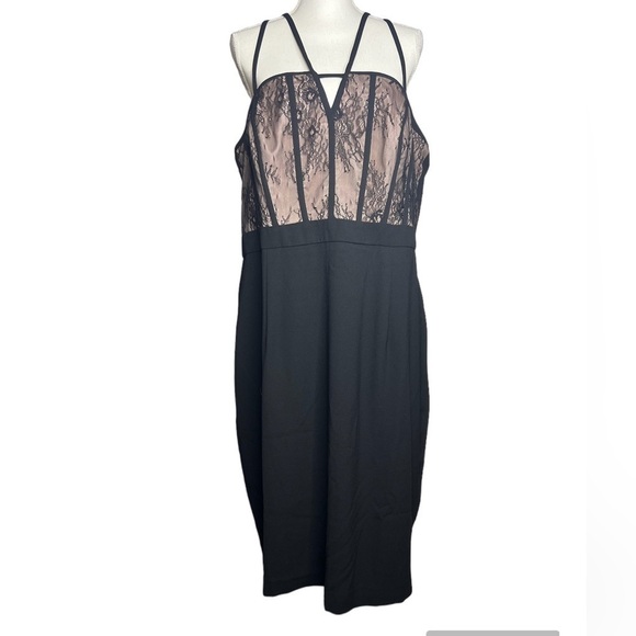 City Chic Lace Bodice Fitted Sensuous Dress - NWT! Size M/18 - Picture 3 of 7